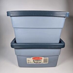 Rubbermaid Keepers Rough Tote Roughneck 1 Gallon Storage Bins Slate Blue Vintage